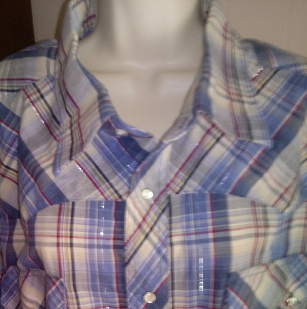 VTG Rustler Wrangler Western Shirt Pearl Button